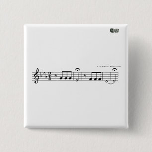 Beethoven Symphony No. 5 Badge Vierkante Button 5,1 Cm