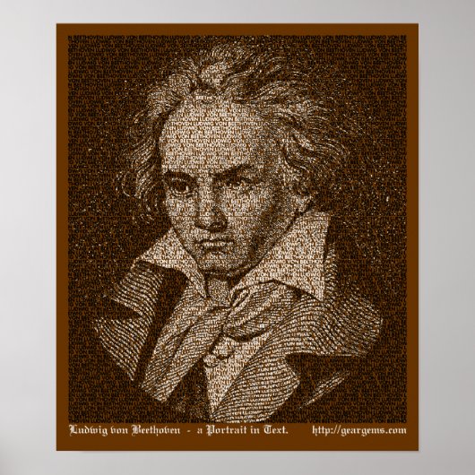 Beethoven tekstportret poster (Voorkant)