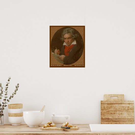 Beethoven text portrait poster (Keuken)