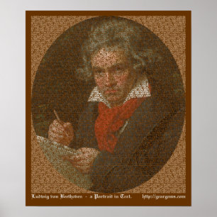 Beethoven text portrait poster