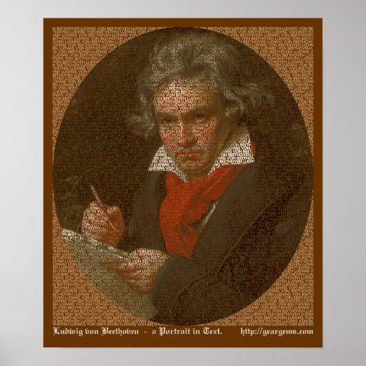 Beethoven text portrait poster (Voorkant)