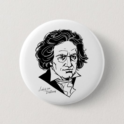 Beethoven-tr Ronde Button 5,7 Cm (Voorkant)