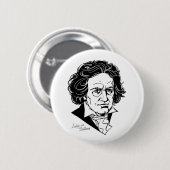 Beethoven-tr Ronde Button 5,7 Cm (Voorkant /achterkant)