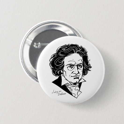 Beethoven-tr Ronde Button 5,7 Cm (Voorkant /achterkant)