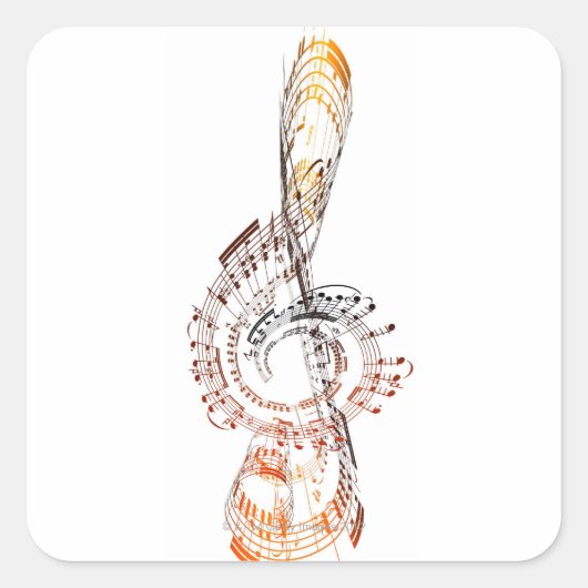 Beethoven Vierkante Sticker (Voorkant)