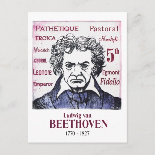 Beethovenbriefkaart Briefkaart (Voorkant)