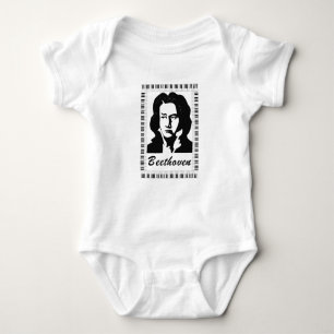 beethovenportret met lijst met pianokaart romper