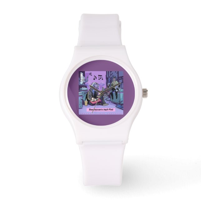 Beethovens halfpuntige Comic Unisex Watch Horloge (Voorkant)