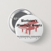 beethovens moonlight sonata giften ronde button 5,7 cm (Voorkant /achterkant)