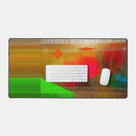 "Beetje Abstracte Waterverf" Bureaumat (Keyboard & Muis)