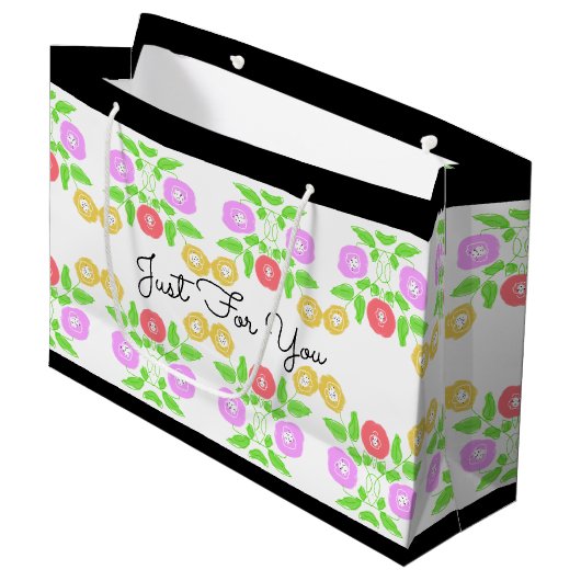 beetje bloemig groot cadeauzakje (Voorkant Gekanteld)