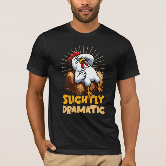 Beetje dramatisch - Chicken on Hay Bale T-shirt (Voorkant)
