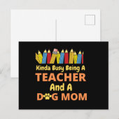 Beetje druk Een leraar en een hond moeder zijn Feestdagenkaart (Voorkant / Achterkant)