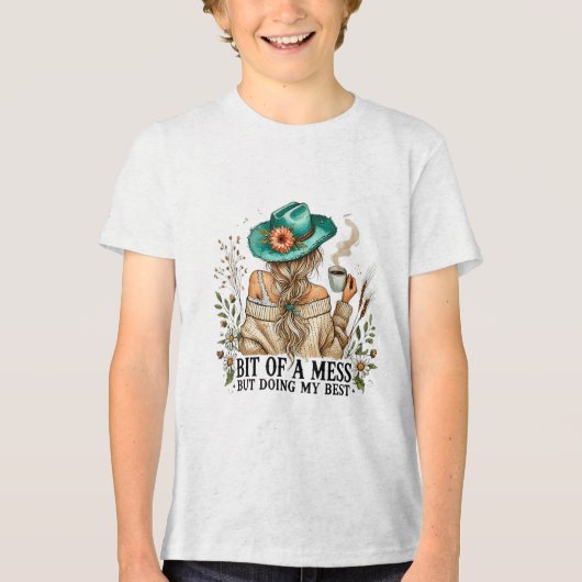 Beetje een puinhoop maar mijn best doen _1 Tri-Blend shirt (Voorkant)