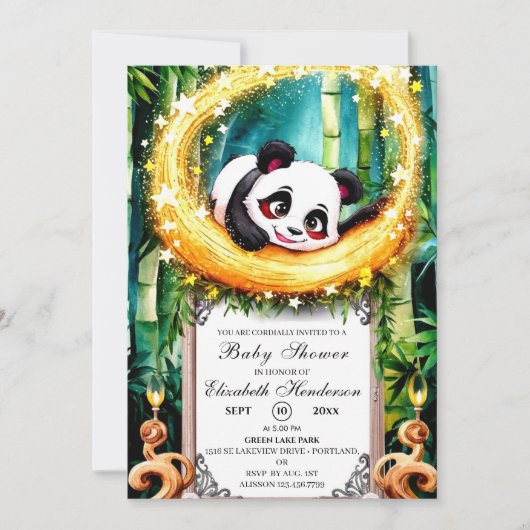 Beetje eenvoudig Schattige Panda Baby shower Kaart (Voorkant)