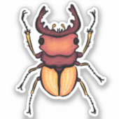 Beetle Art Entomology Insect Sticker (Voorkant)