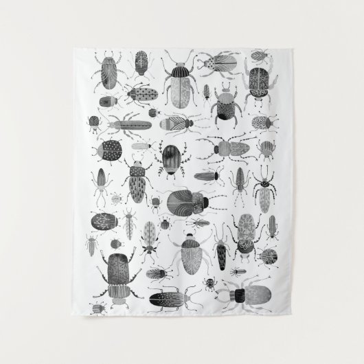 Beetle Black en White Wandkleed (Voorkant)