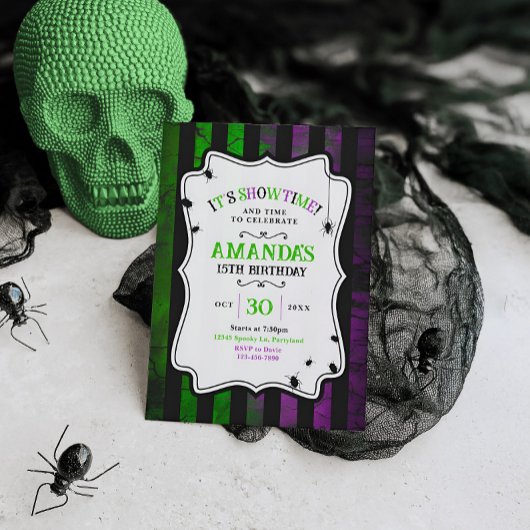 Beetle Bug Halloween Verjaardag Uitnodiging, Macab Kaart