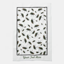 Beetle Bug Kitchen Towel - Optionele personalisati Theedoek