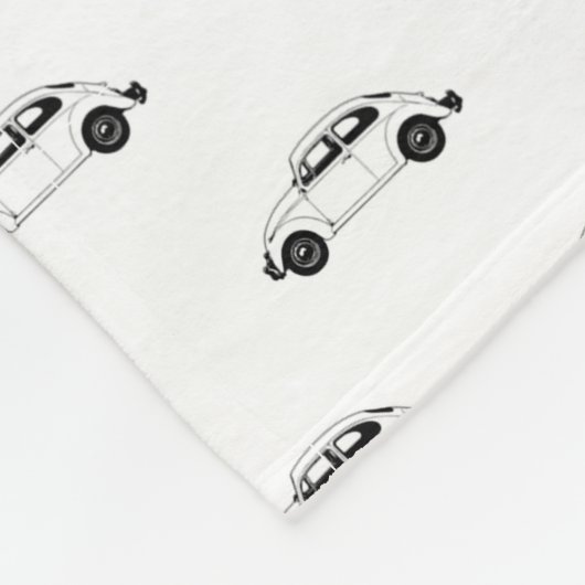 Beetle Car Motif Graphic Print Patroon Fleece Deken (Hoek)