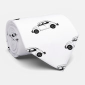 Beetle Car Motif Graphic Print Patroon Stropdas (Opgerold)