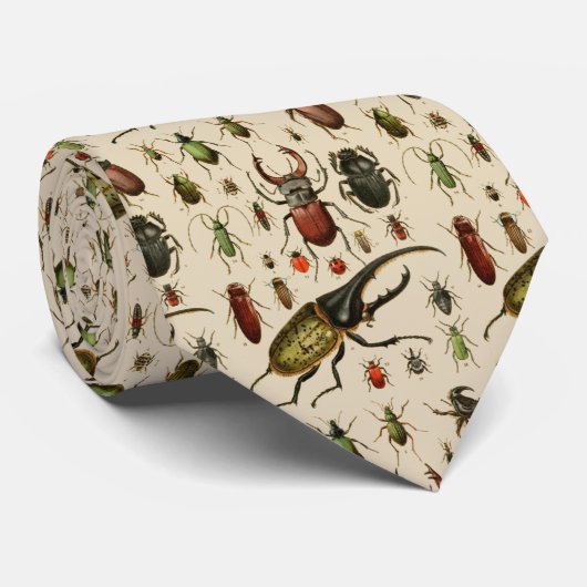  beetle Entomologie beige Stropdas (Opgerold)