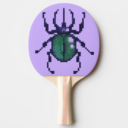 Beetle green pixelart tafeltennisbatje (Voorkant)