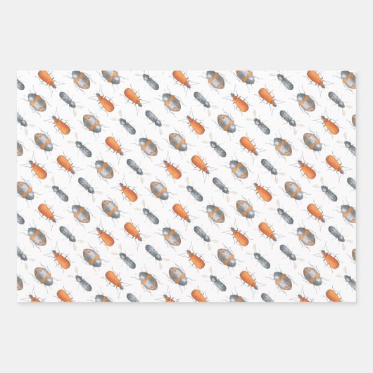 Beetle insectenpatroon inpakpapier vel (Voorkant 3)