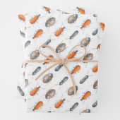 Beetle insectenpatroon inpakpapier vel (In situ)