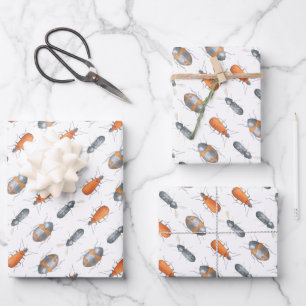 Beetle insectenpatroon inpakpapier vel
