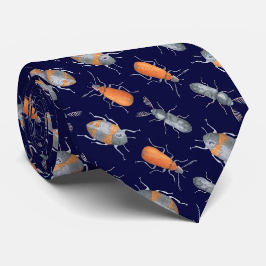 Beetle insectenpatroon stropdas (Opgerold)