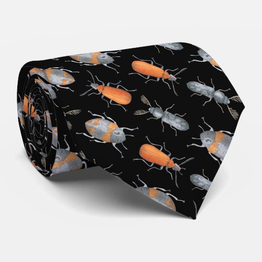 Beetle insectenpatroon stropdas (Opgerold)