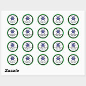 Beetle purple, kever pixelart ronde sticker (Vel)