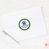 Beetle purple, kever pixelart ronde sticker (Envelop)