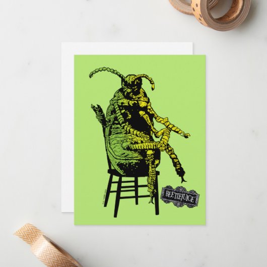 Beetlejuice | Kevertje in stoel Notitiekaartje (Voorkant / Achterkant in situ)