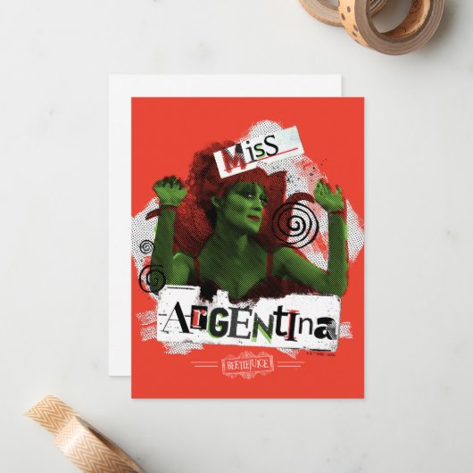 Beetlejuice | Miss Argentinië Notitiekaartje (Voorkant / Achterkant in situ)