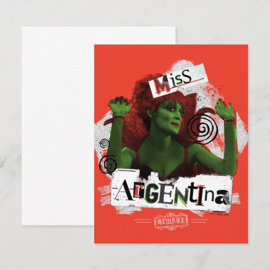Beetlejuice | Miss Argentinië Notitiekaartje (Voorkant / Achterkant)