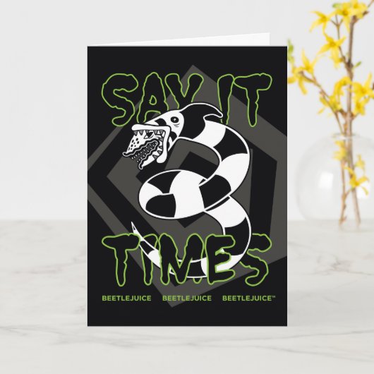 Beetlejuice | Zeg het 3 keer Kaart (Gele Bloem)