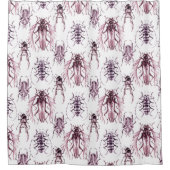 Beetles Paarse Waterverf Shower Curtain Douchegordijn (Voorkant)