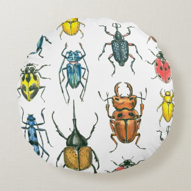 Beetles Rond Kussen (Voorkant)