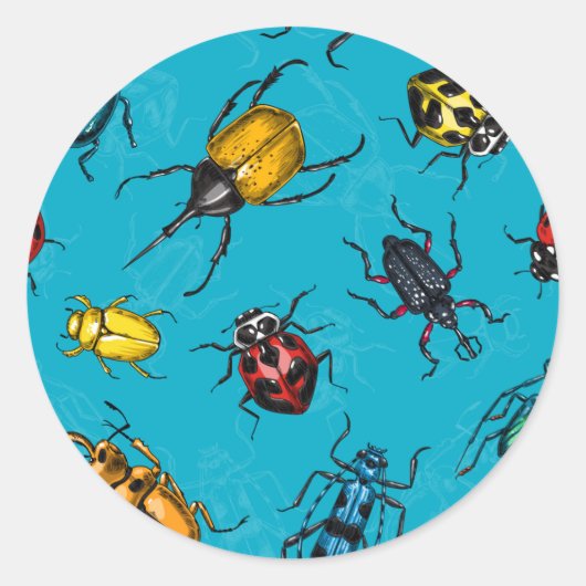 Beetles Ronde Sticker (Voorkant)