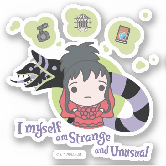 Beetlesap | Chibi Lydia "Strange and Unusual" Sticker (Voorkant)