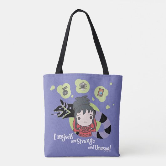 Beetlesap | Chibi Lydia "Strange and Unusual" Tote Bag (Achterkant)