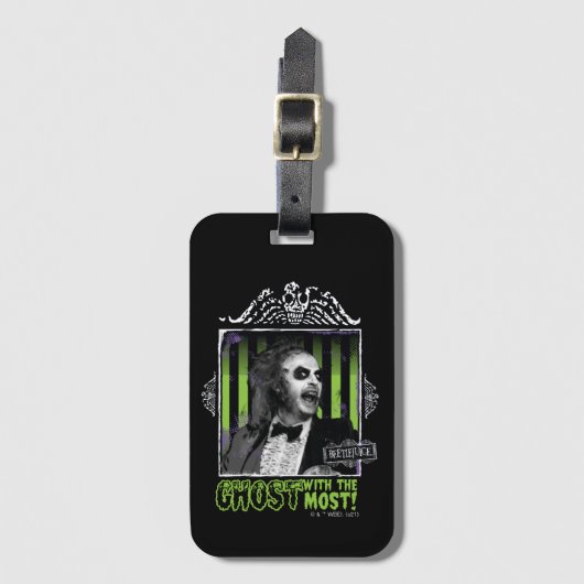 Beetlesap | "Ghost with the most"-portret Bagagelabel (Voorkant (verticaal))