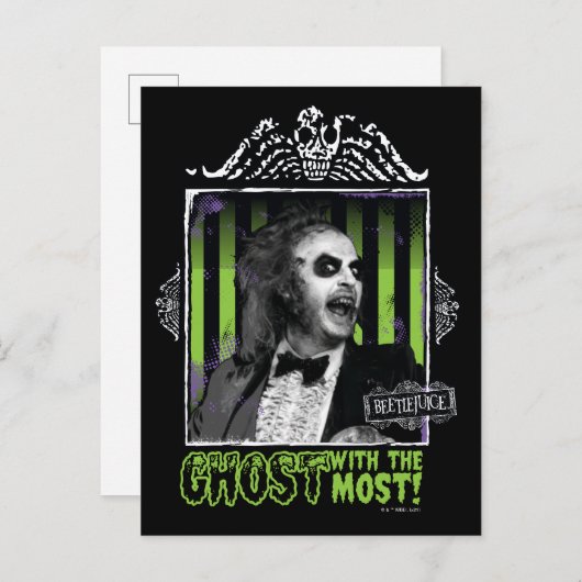 Beetlesap | "Ghost with the most"-portret Briefkaart (Voorkant / Achterkant)