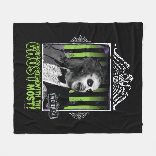 Beetlesap | "Ghost with the most"-portret Fleece Deken (Voorkant (Horizontaal))