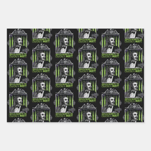 Beetlesap | "Ghost with the most"-portret Inpakpapier Vel (Voorkant 3)