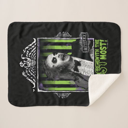 Beetlesap | "Ghost with the most"-portret Sherpa Deken (Voorkant (horizontaal))