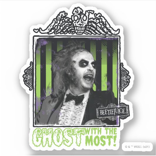 Beetlesap | "Ghost with the most"-portret Sticker (Voorkant)