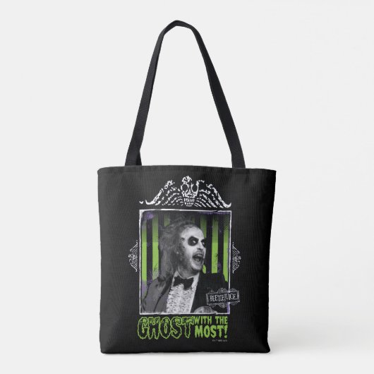 Beetlesap | "Ghost with the most"-portret Tote Bag (Achterkant)
